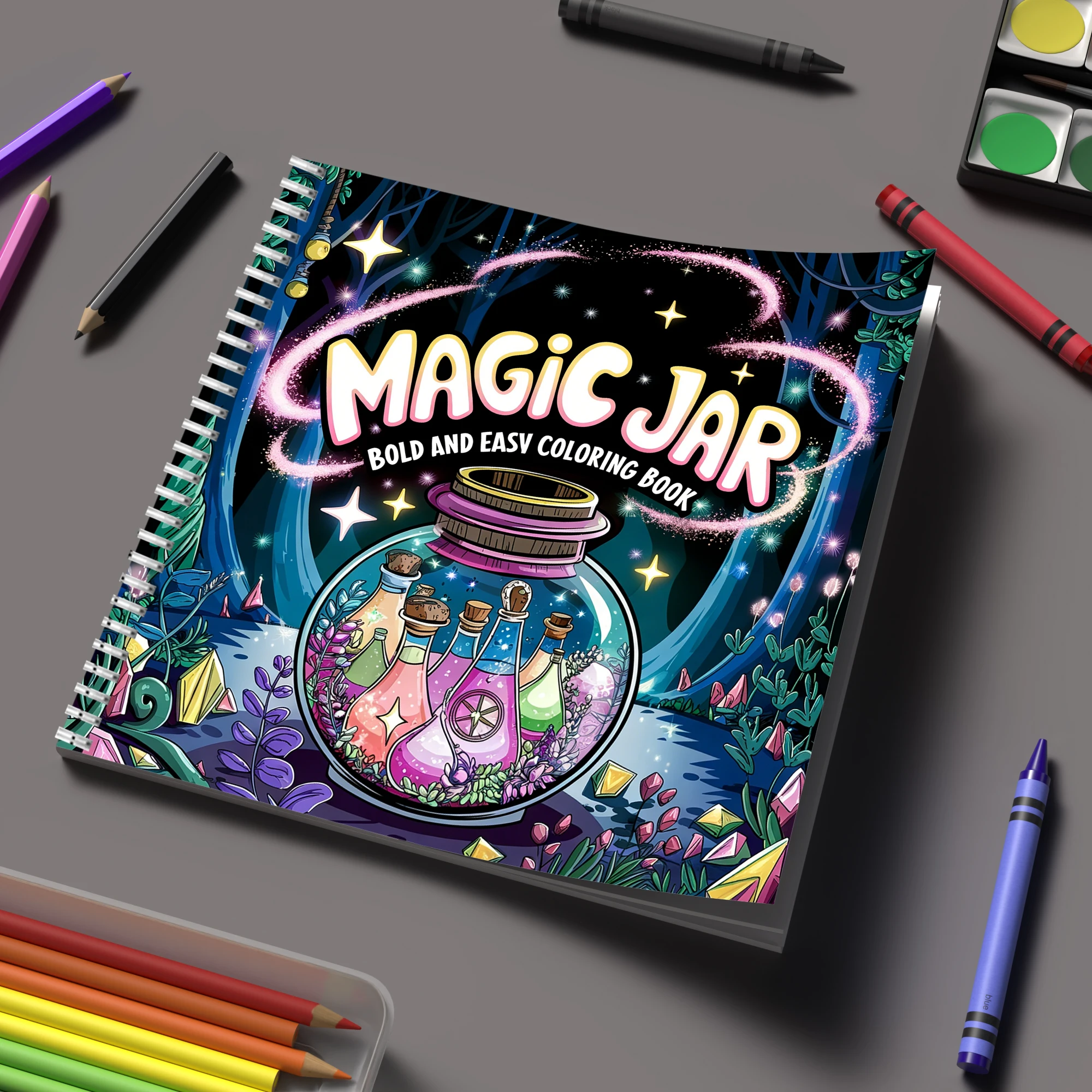 School Supplies - Libro da Colorare in Barattolo Magico
