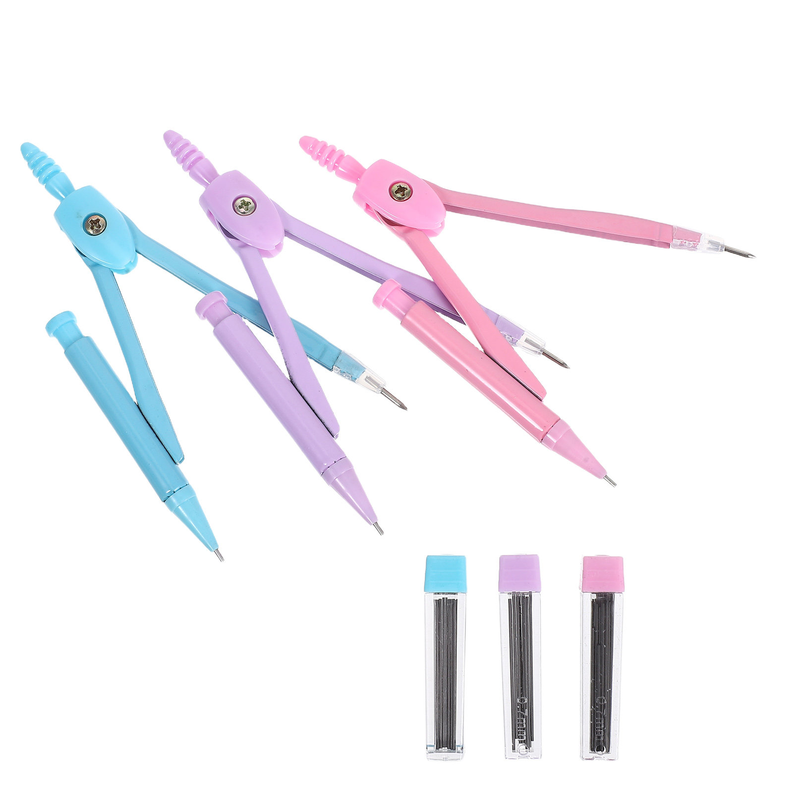 Math Geometry Set With Compass - Set di compassi in acciaio inossidabile,